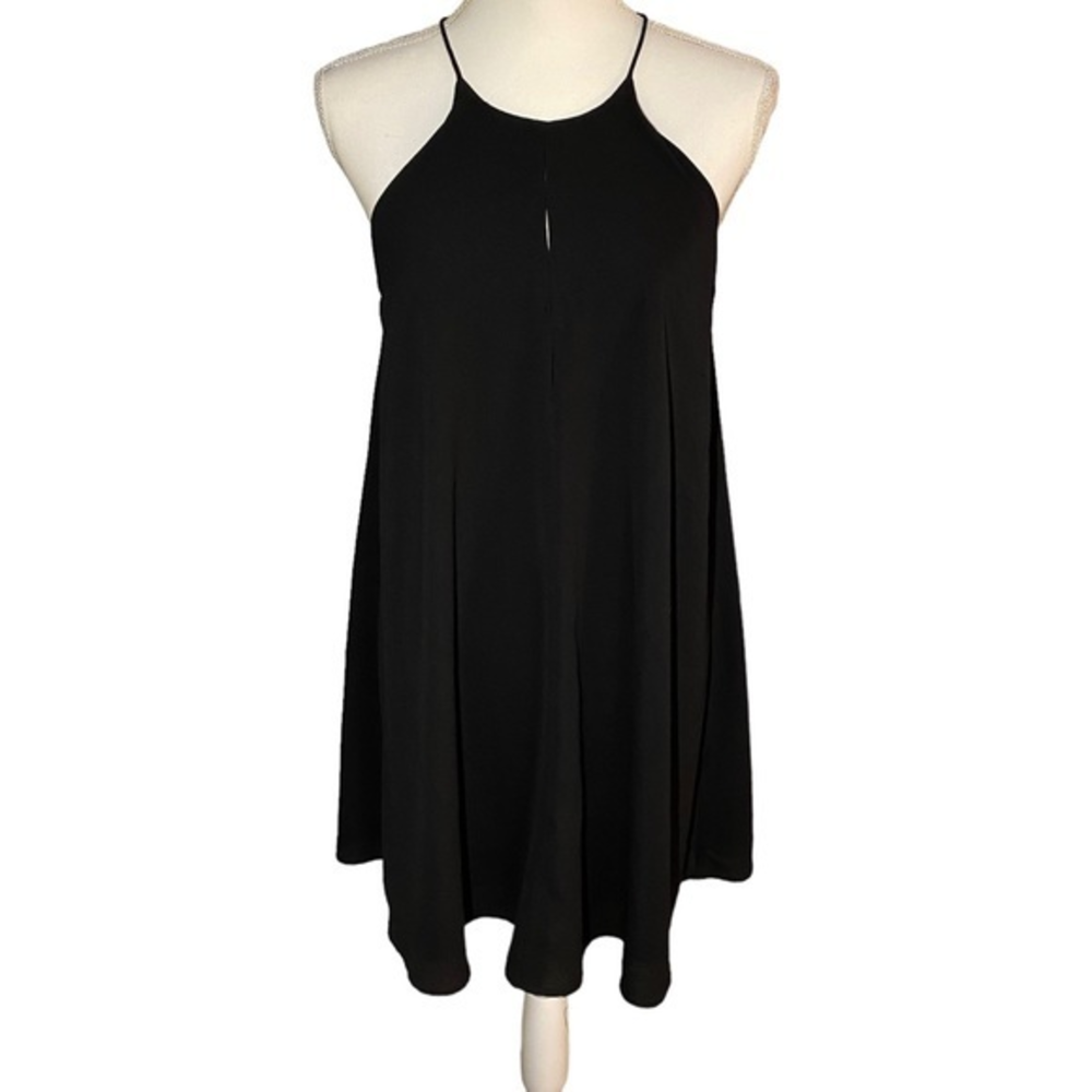 She + Sky High Neck Mini Dress Black with Cutouts
